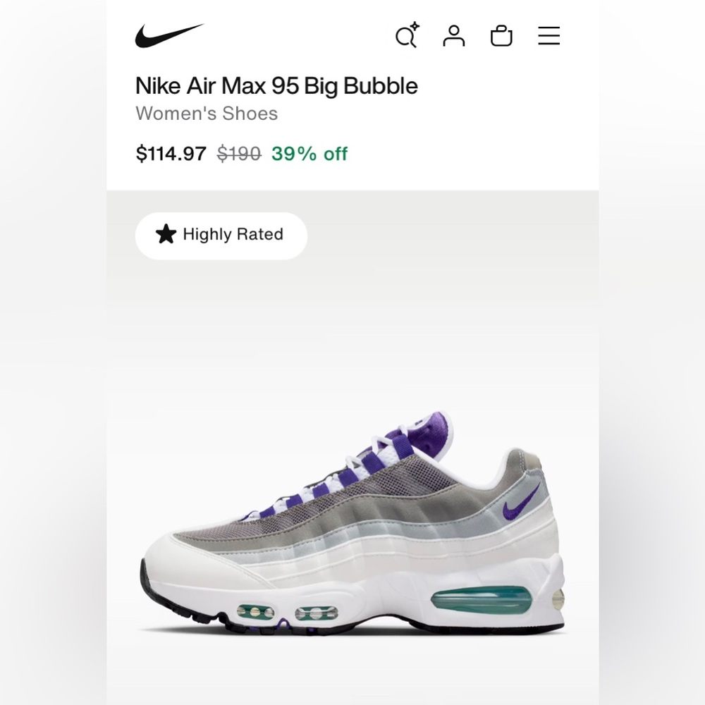 NIKE Women's Air Max 95 Big Bubble - Picture 3 of 5